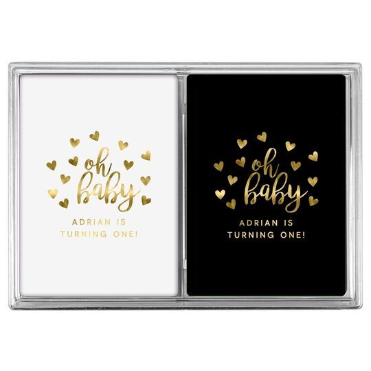 Confetti Hearts Oh Baby Double Deck Playing Cards